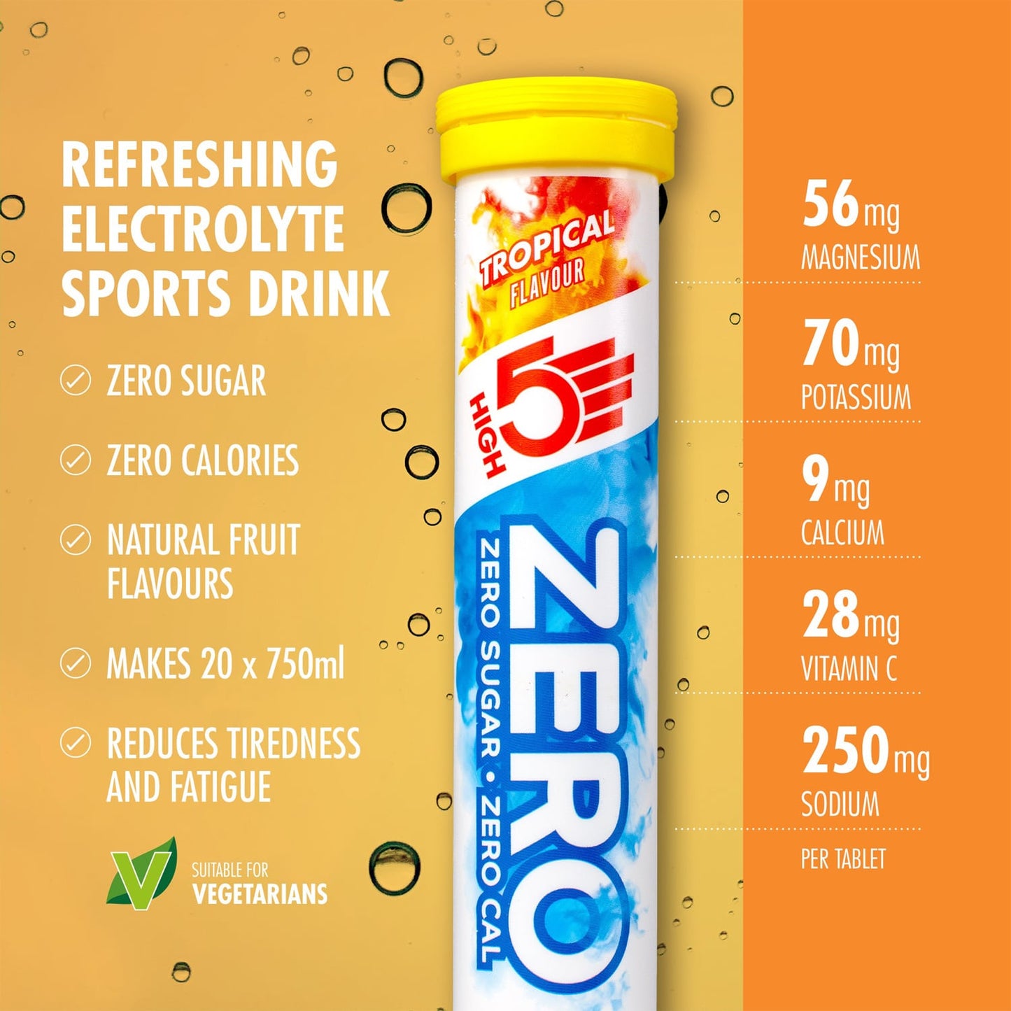 Tabletas de hidratación electrolítica High5 ZERO (x20) Tropical