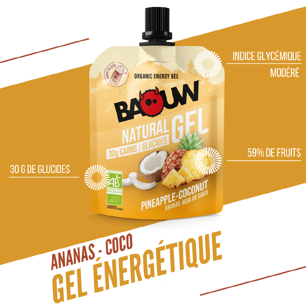 BAOUW Gel Energético Piña/Coco Ecológico (85g)