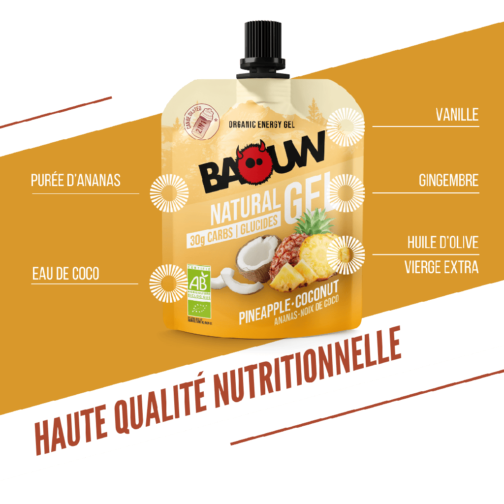 BAOUW Gel Energético Piña/Coco Ecológico (85g)