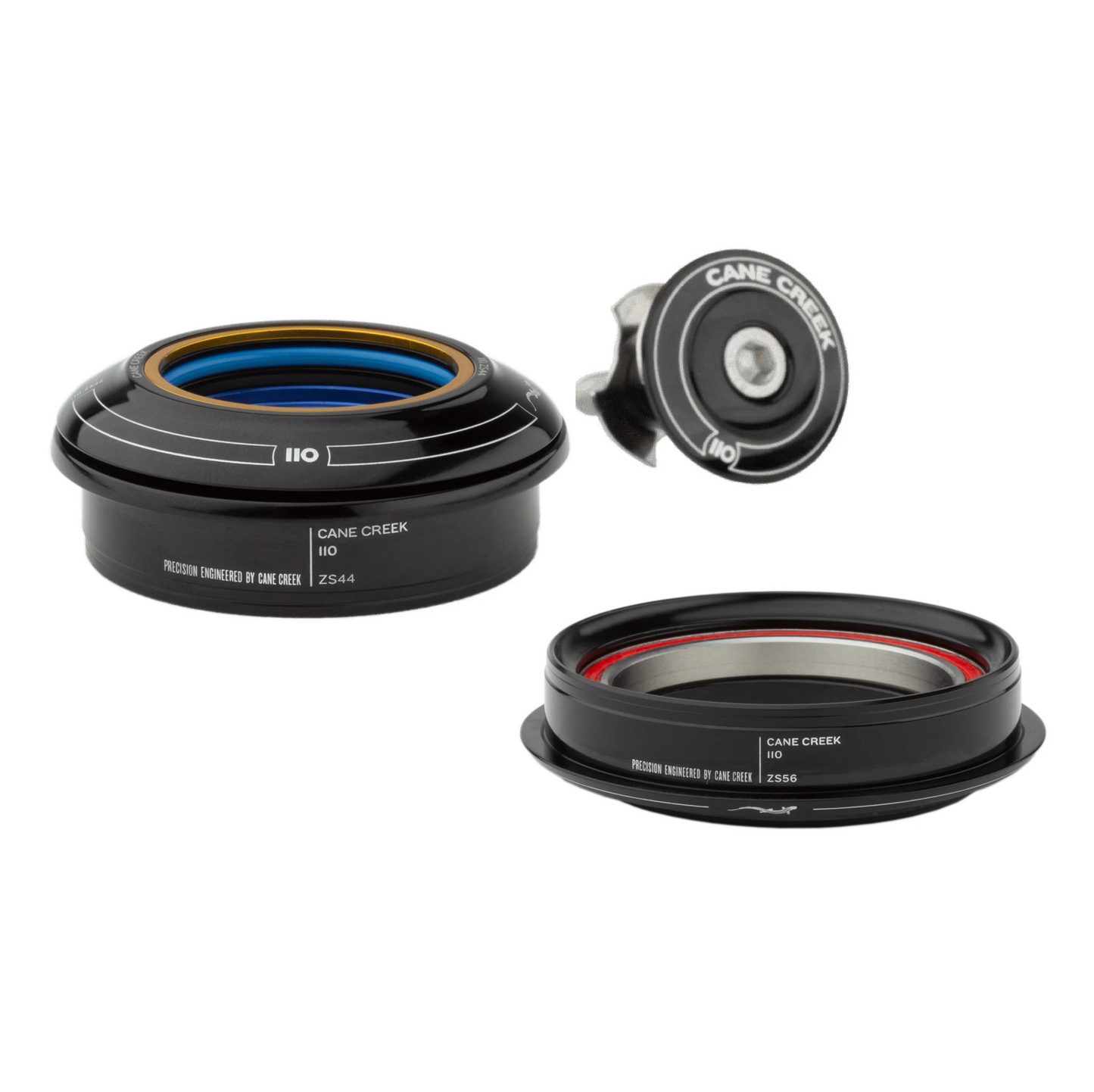 Juego de dirección CANE CREEK 110 Tapered , 1 1/8"-1.5", ZS44/28.6/H8 | ZS56/40, corto, negro