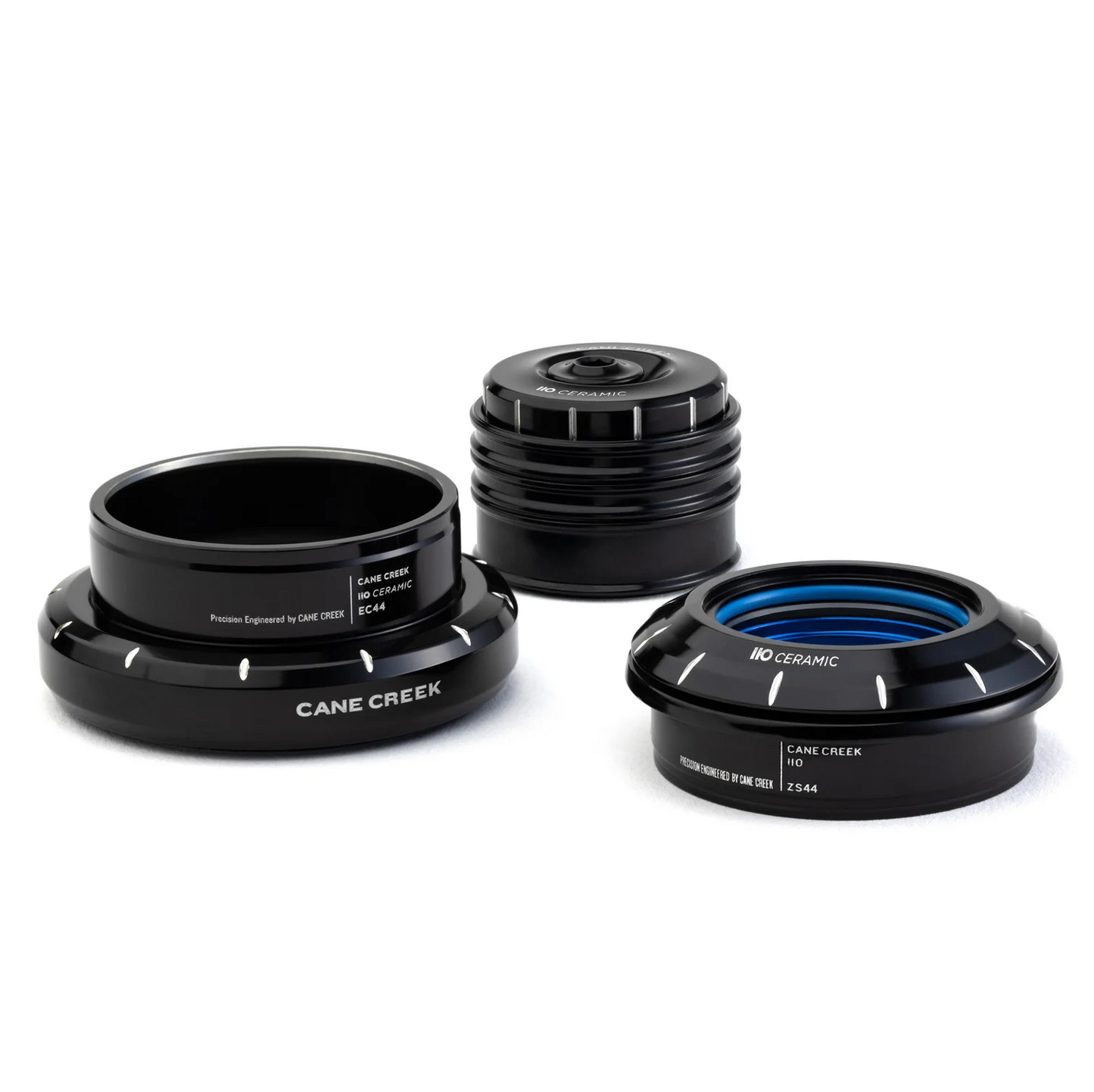 Juego de dirección CANE CREEK 110 Ceramic Tapered , 1 1/8"-1.5", ZS44/28.6/H8 | EC44/40/H12, negro/plata
