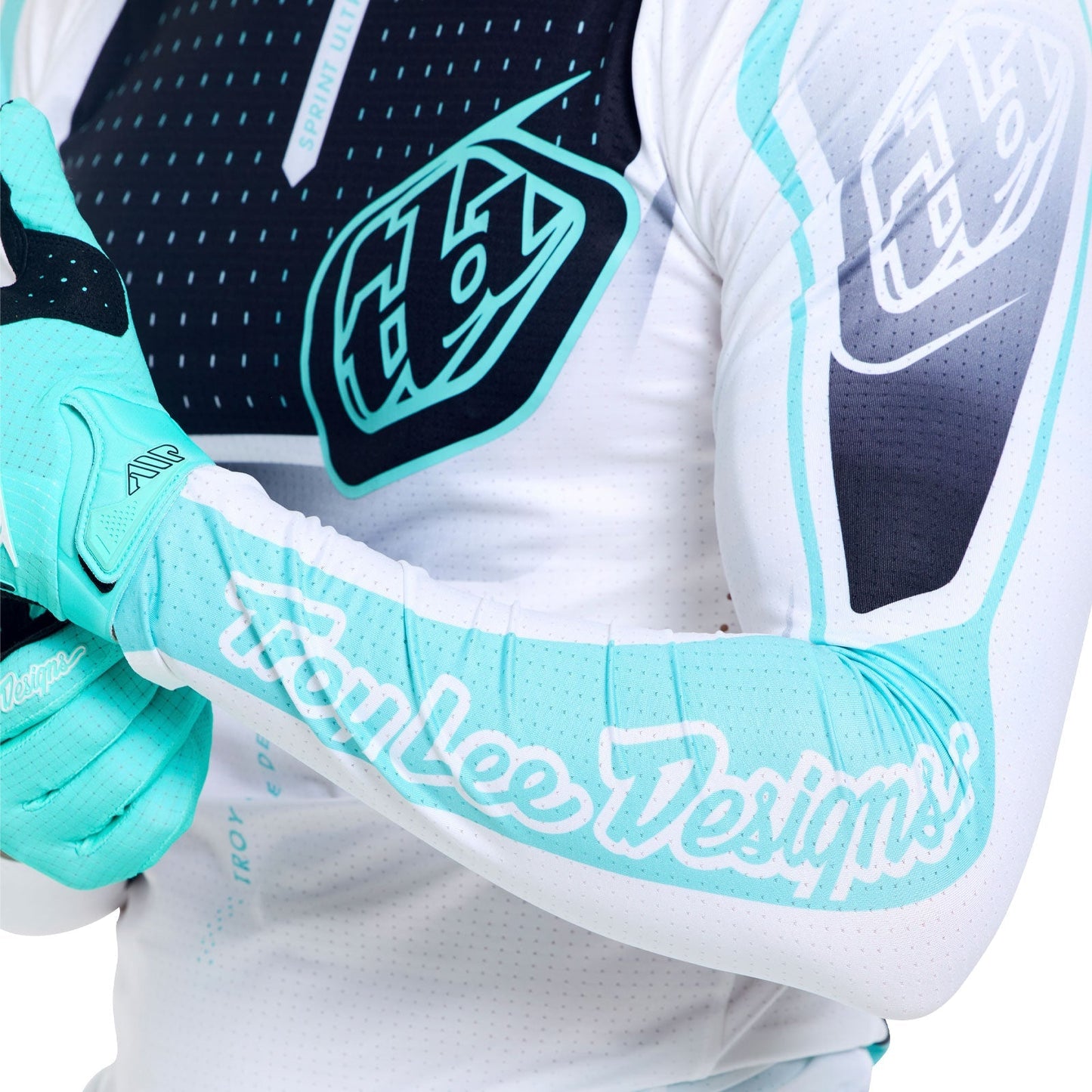 Maillot de manga larga TROY LEE DESIGNS SPRINT ULTRA PROTON Blanco/Azul