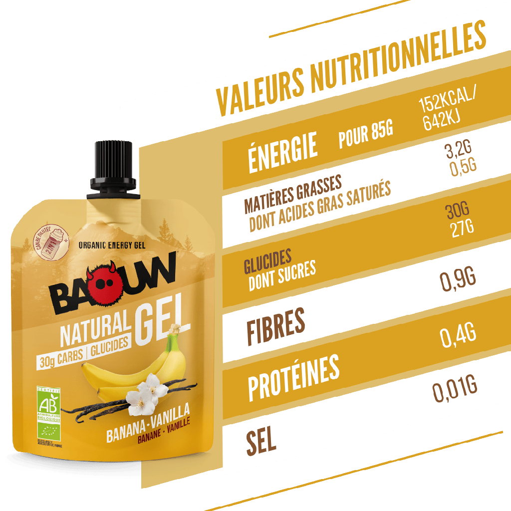 BAOUW BIO Gel energético de plátano y vainilla (85g)