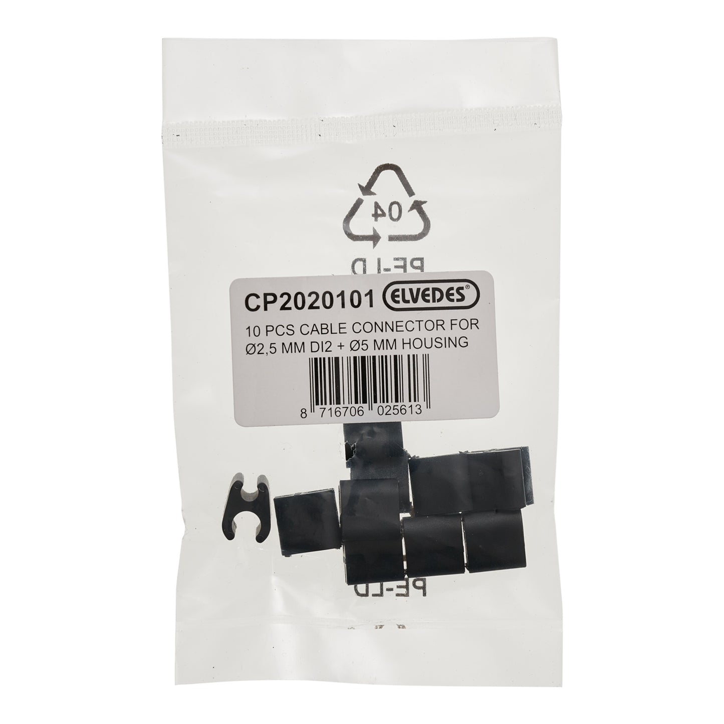 Kit de 10 ELVEDES Cables Clips Duo Negro 5mm/2.5mm DI2