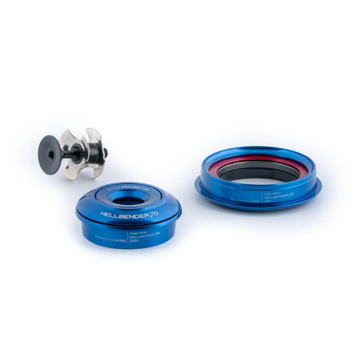 Juego de dirección semiintegrado cónico CANE CREEK Hellbender 70 Lite 1"1/8-1.5" ZS44/ZS56 azul