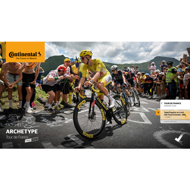 CONTINENTAL ARCHETYPE TDF 2025 700x30c Tubeless Ready Neumático negro - Edición limitada