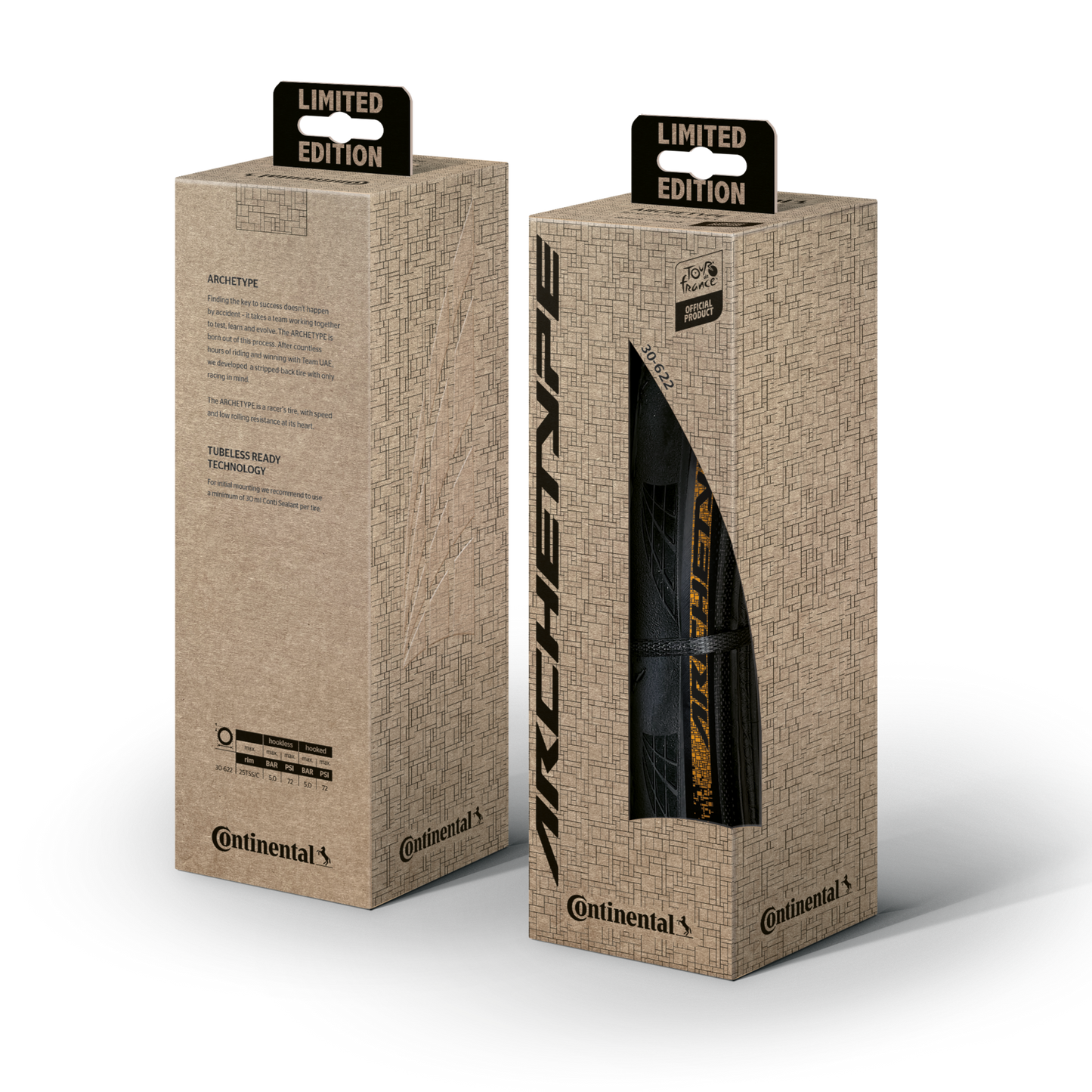 CONTINENTAL ARCHETYPE TDF 2025 700x30c Tubeless Ready Neumático negro - Edición limitada