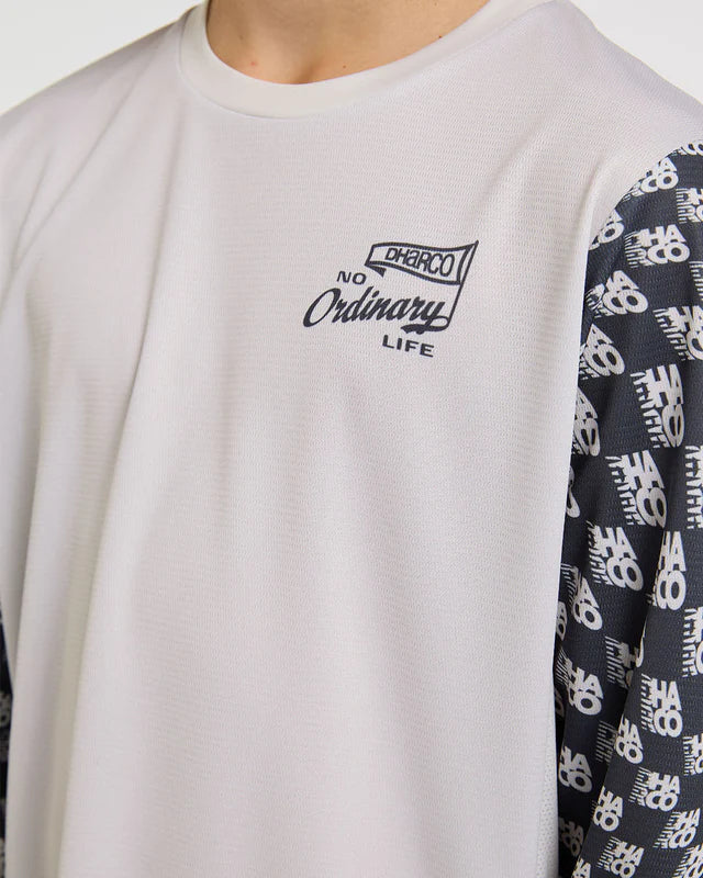 Maillot DHARCO GRAVITY OFFSET Junior Manga Larga Blanco/Negro