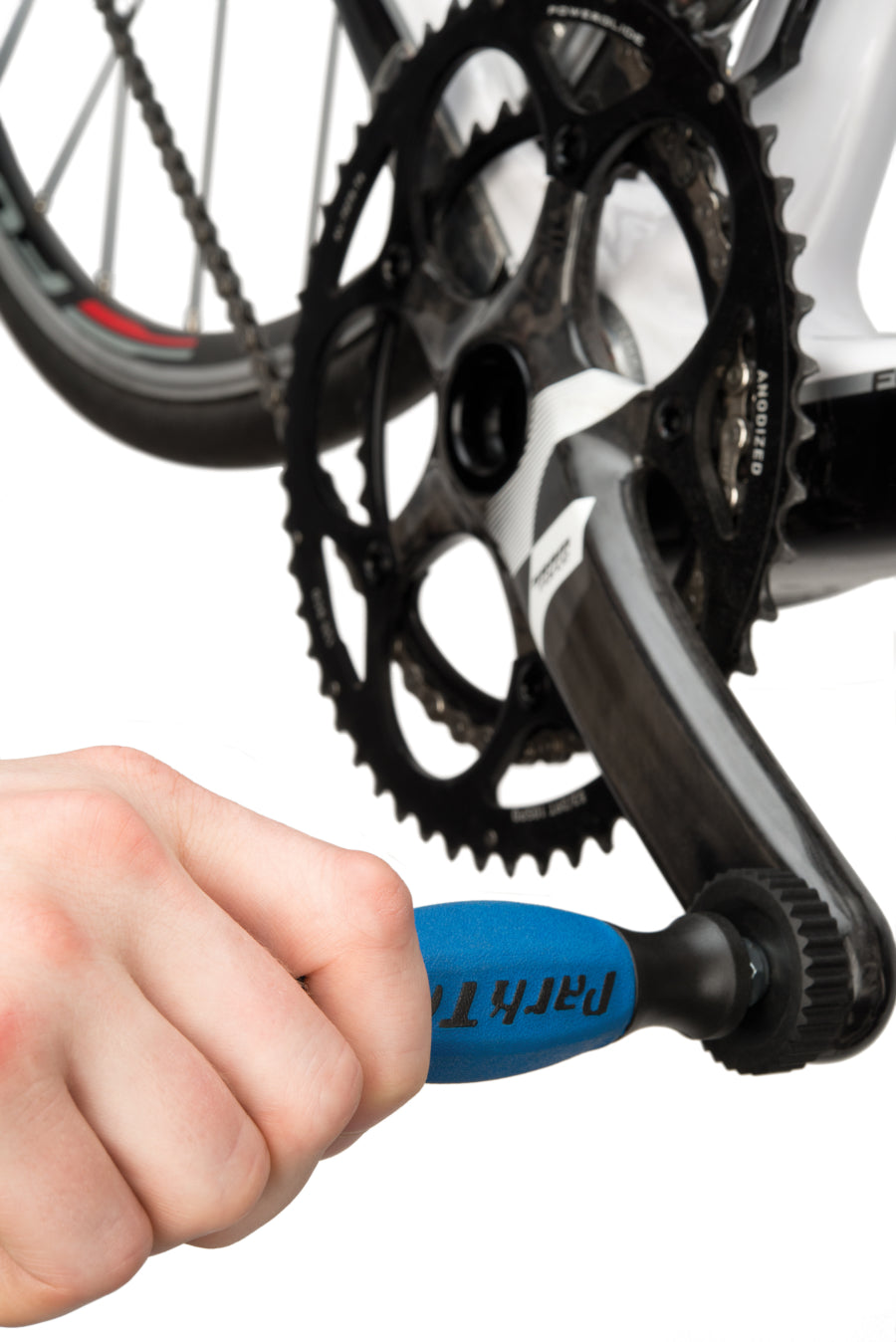 Park Tool DP-2 instalada en una biela SRAM Force