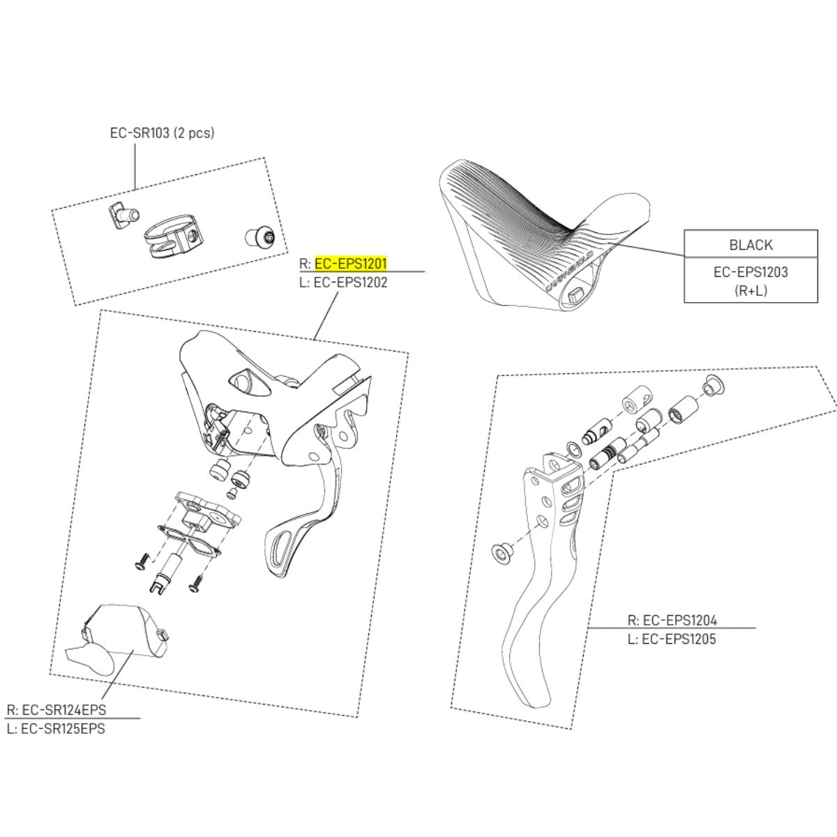 CAMPAGNOLO Cuerpo Palanca Derecha ERGOPOWER SUPER RECORD EPS 12V Freno Llanta