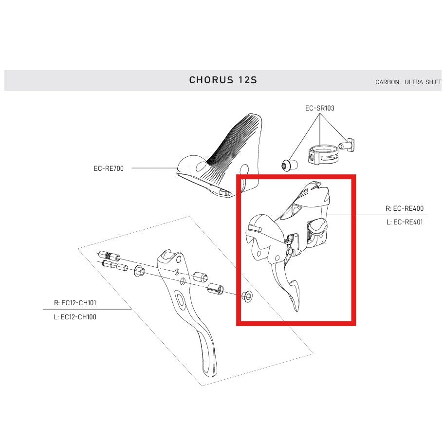 BLOQUE DE INDEXACIÓN IZQUIERDA CAMPAGNOLO RECORD/CHORUS ULTRA-SHIFT 12V 2019