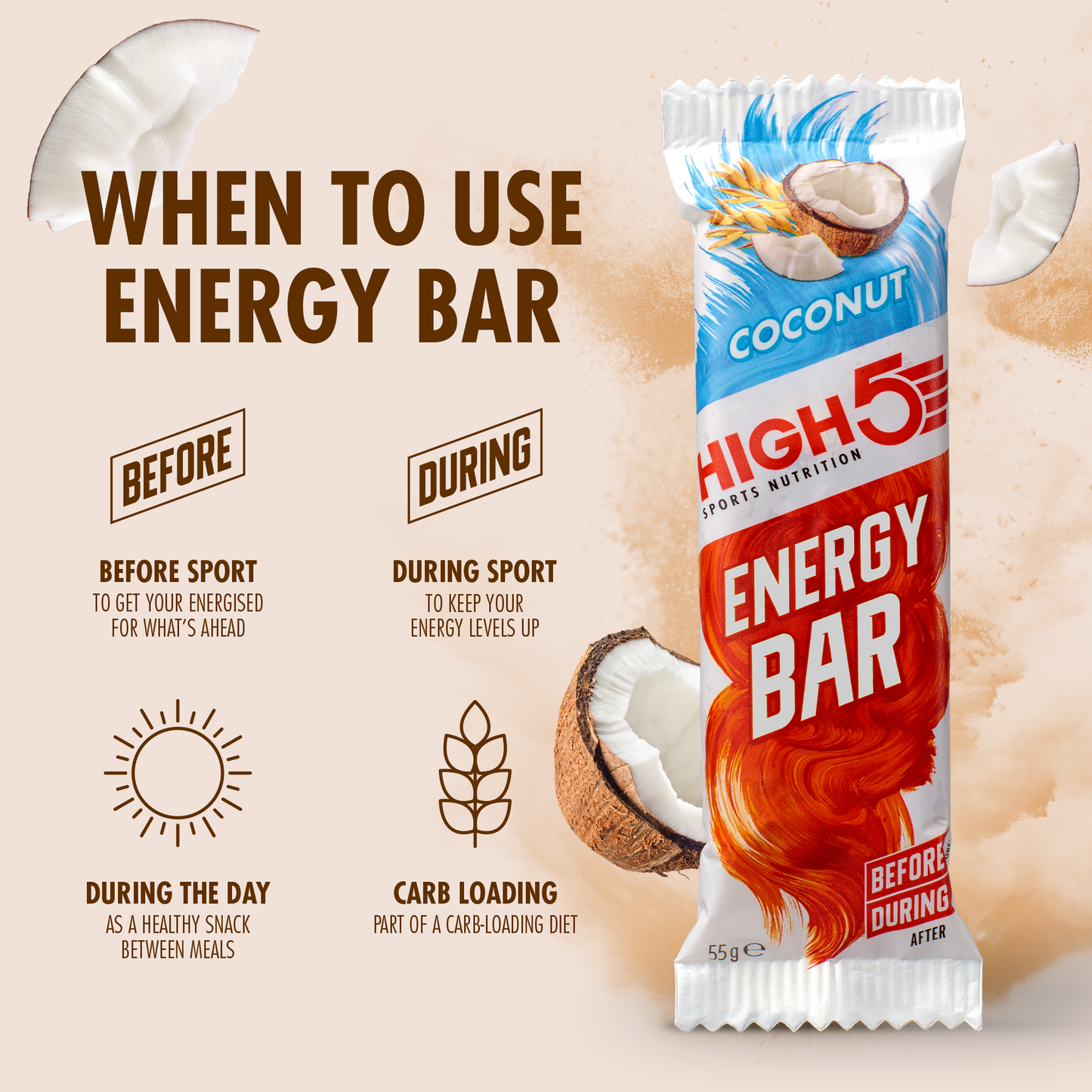BARRA ENERGÉTICA HIGH5 (55 g) Coco