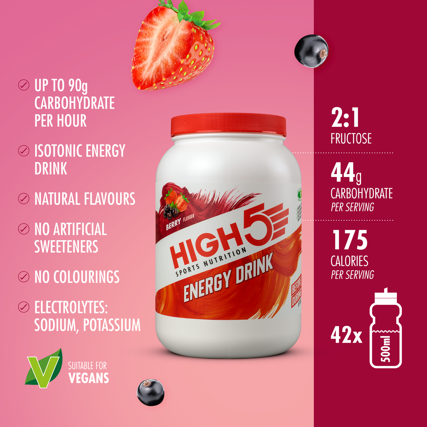 BEBIDA ENERGÉTICA HIGH5 (2,2 kg) Bayas rojas