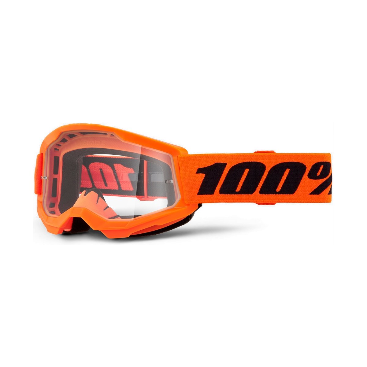 Máscara 100% STRATA 2 Junior Naranja Lente Transparente