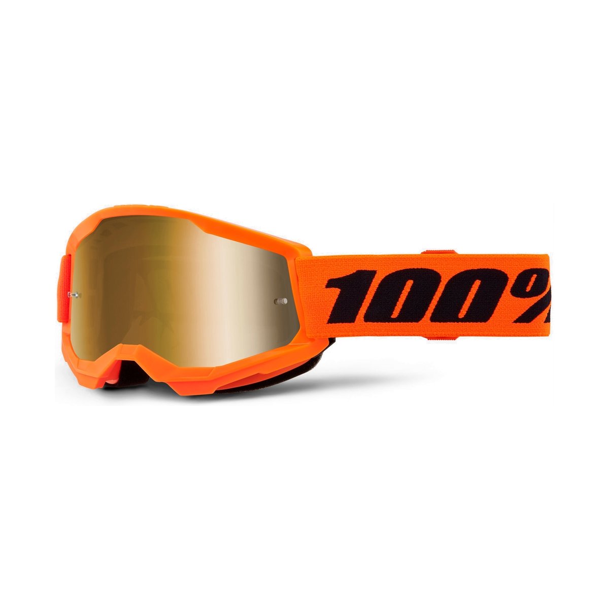 Máscara 100% STRATA 2 Junior Naranja Pantalla Gold Mirror