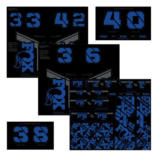 Kit de pegatinas azules para horquillas y amortiguadores FOX