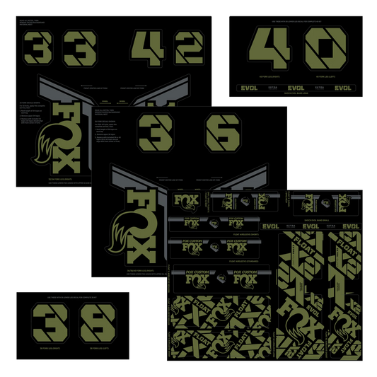 Pegatinas horquilla y amortiguador FOX Verde oliva