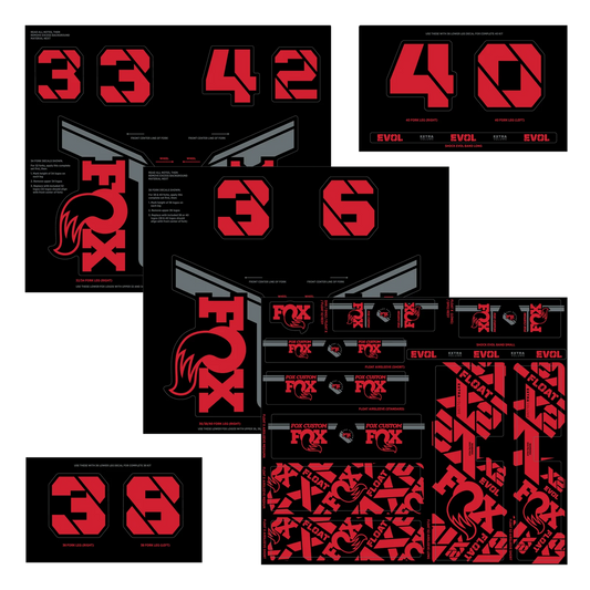 Kit Pegatinas Horquilla y Amortiguador FOX Rojo