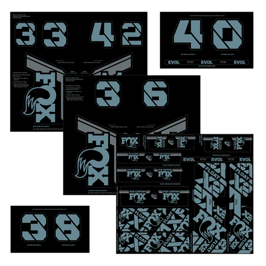 Kit Pegatinas FOX Horquilla y Amortiguador Gris Azul