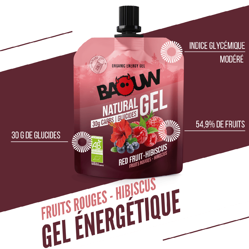 BAOUW Gel Energético Orgánico Frutos Rojos-Hibisco (85g)