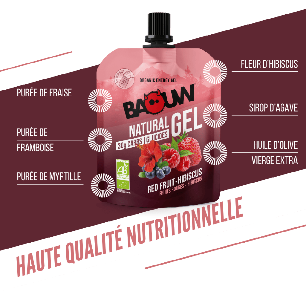 BAOUW Gel Energético Orgánico Frutos Rojos-Hibisco (85g)