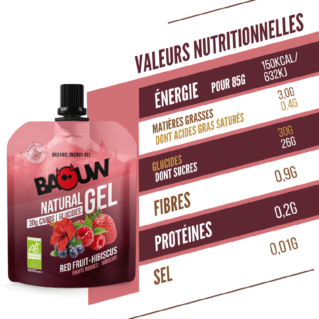 BAOUW Gel Energético Orgánico Frutos Rojos-Hibisco (85g)