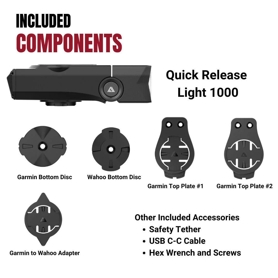 Iluminación delantera KOM CYCLING QUICK RELEASE LIGHT 1000