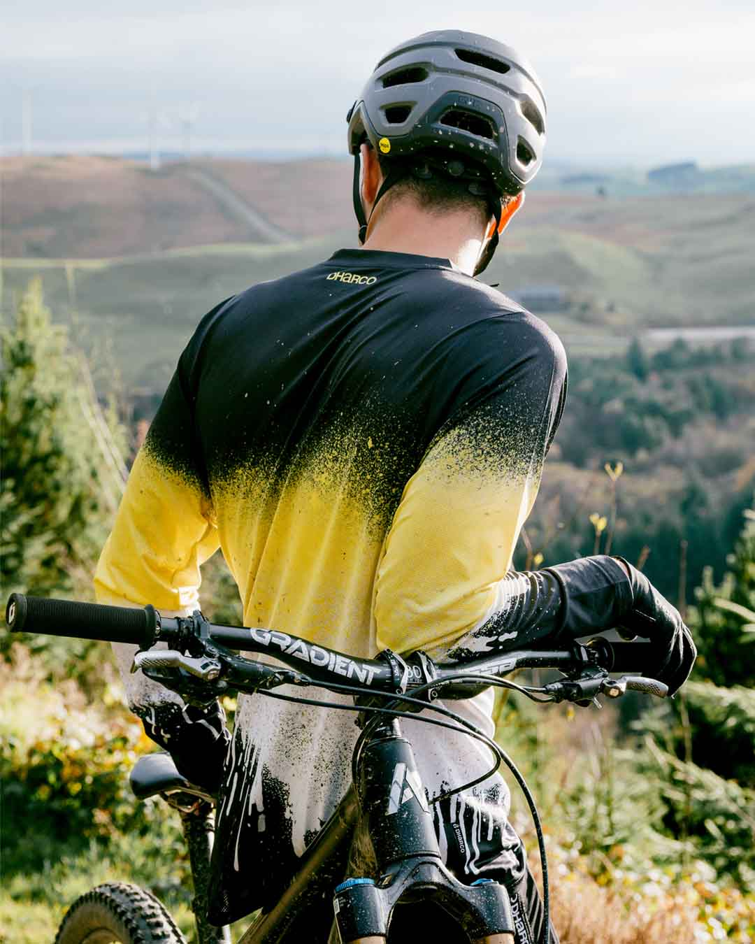 Maillot de manga larga DHARCO ACID RAIN Negro/Amarillo