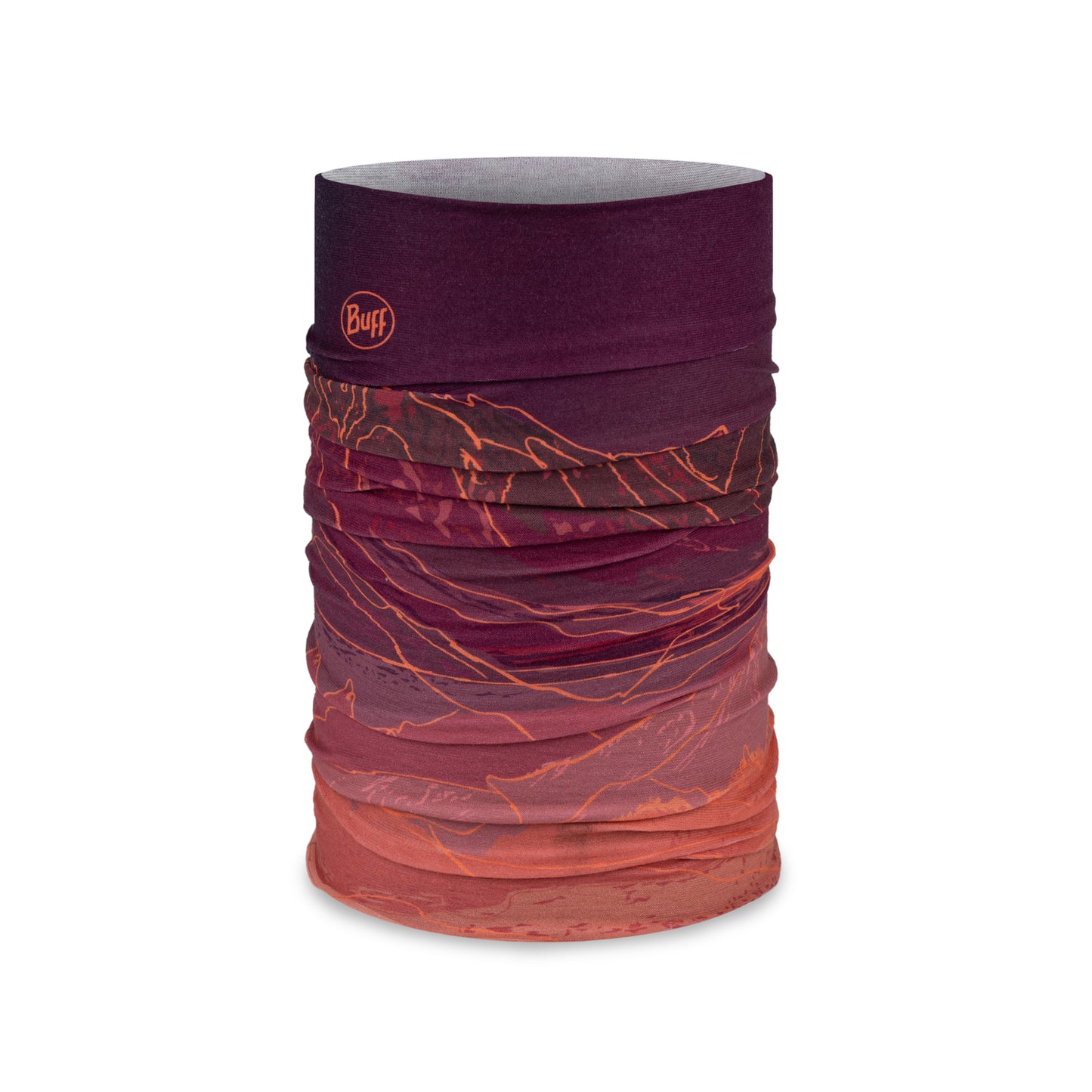 BUFF ORIGINAL ECOSTRETCH Collar Unal Burdeos/Naranja