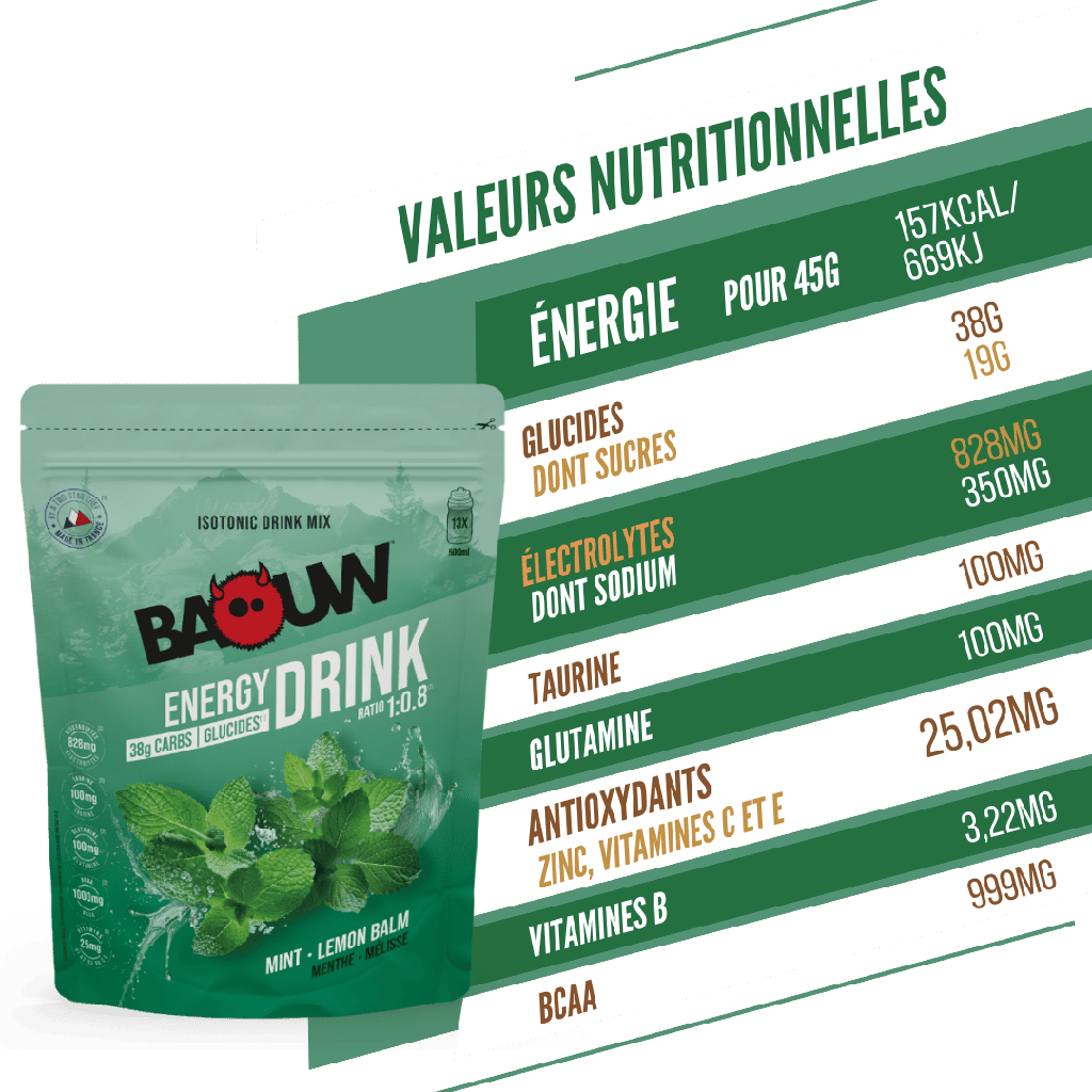 BAOUW ISOTONIC Bebida Energética (585g) Menta/Melisa