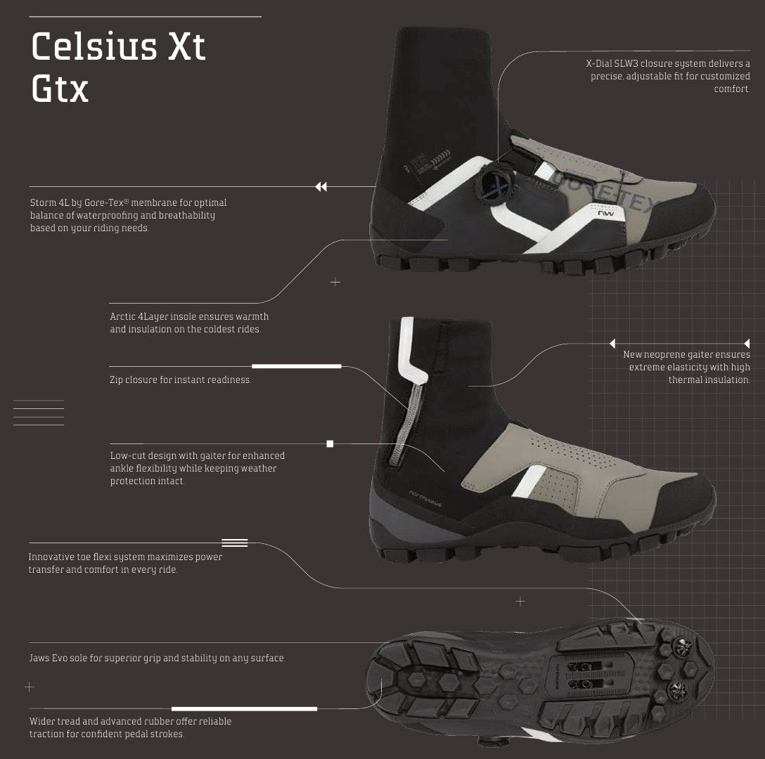 Zapatillas MTB NORTHWAVE CELSIUS XT GTX WINTER Negro/Gris