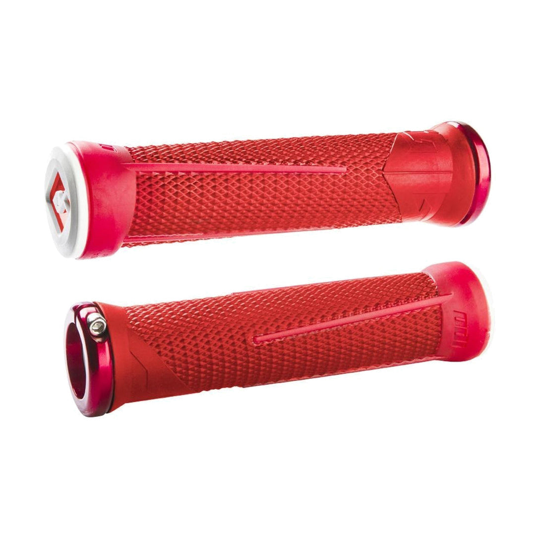 Grips ODI AARON GWIN Lock-On 135 mm Rojo