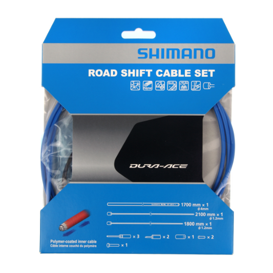 SHIMANO DURA-ACE 9000 Polímero Azul Kit de cable y fundas de desviador