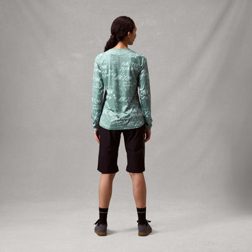 Maillot manga larga ENDURA SINGLETRACK PRINT Mujer Verde salvia
