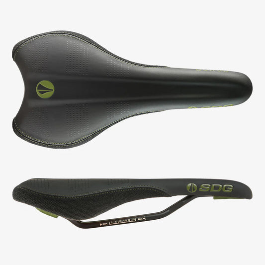 Sillín SDG RADAR MTN Rails Cr-Mo Negro/Verde oliva