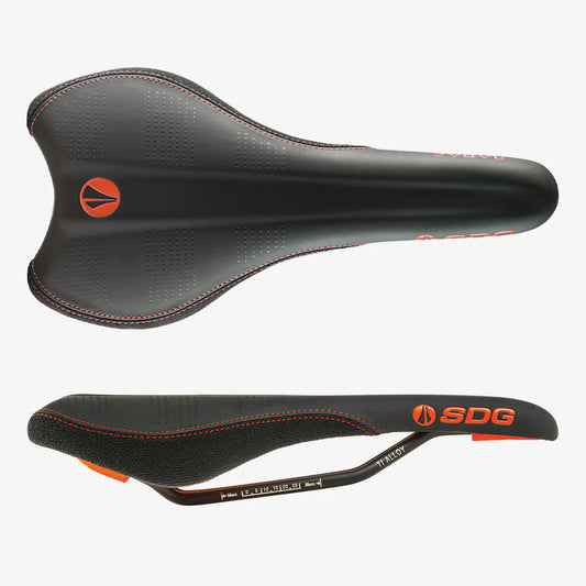 Sillín SDG RADAR MTN Rails Titanio-Aluminio Negro/Naranja