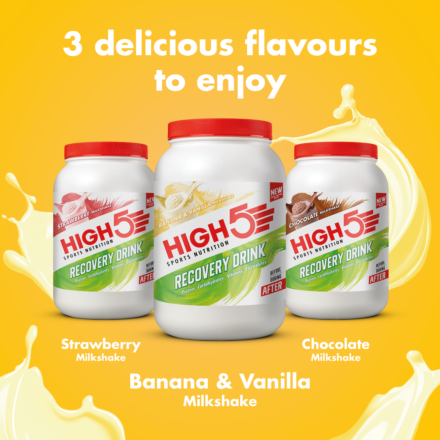 BEBIDA DE RECUPERACIÓN High5 (450g) Batido de Plátano y Vainilla