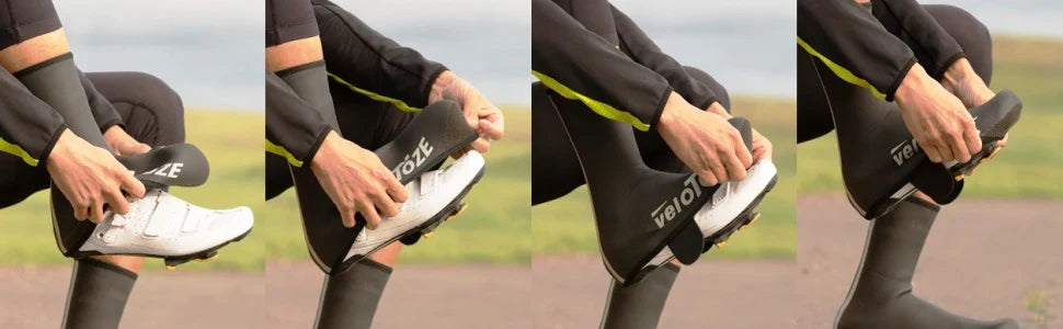 Cubrezapatillas VELOTOZE ALTAS DE NEOPRENO Negro/Blanco