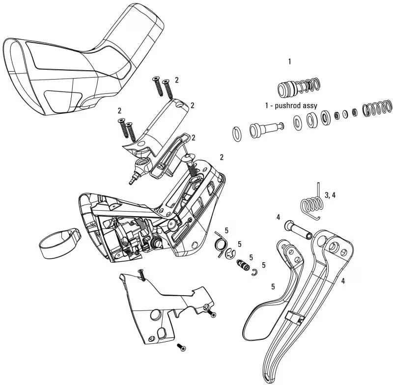 Maneta izquierda monoplato y pinza trasera 11V SRAM RIVAL Dropper Actuator