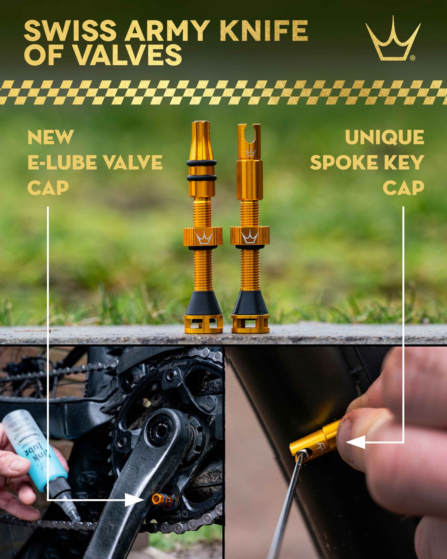 PEATY'S HOLESHOT FAST FLOW Kit de Tapones de Válvula y Espigas Negro