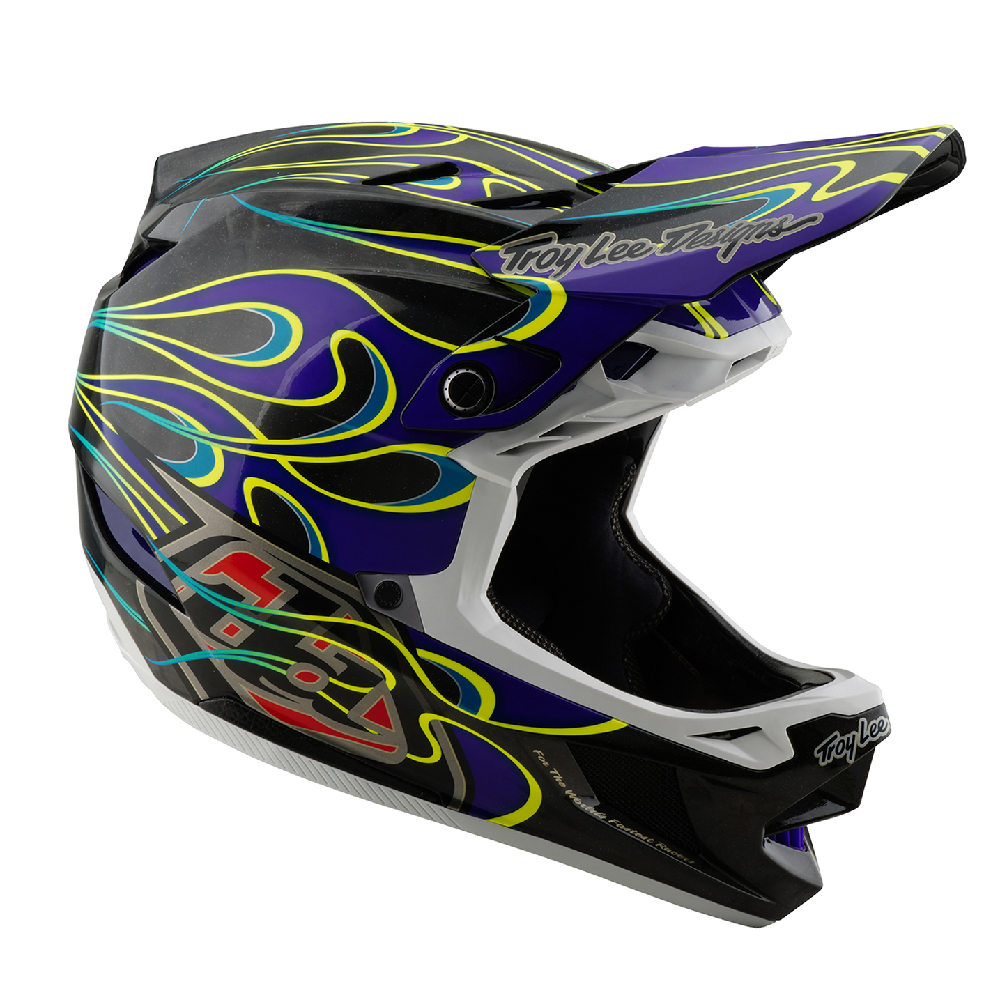 CASCO MTB Troy Lee Design D4 CARBON MIPS Drip Negro/Morado