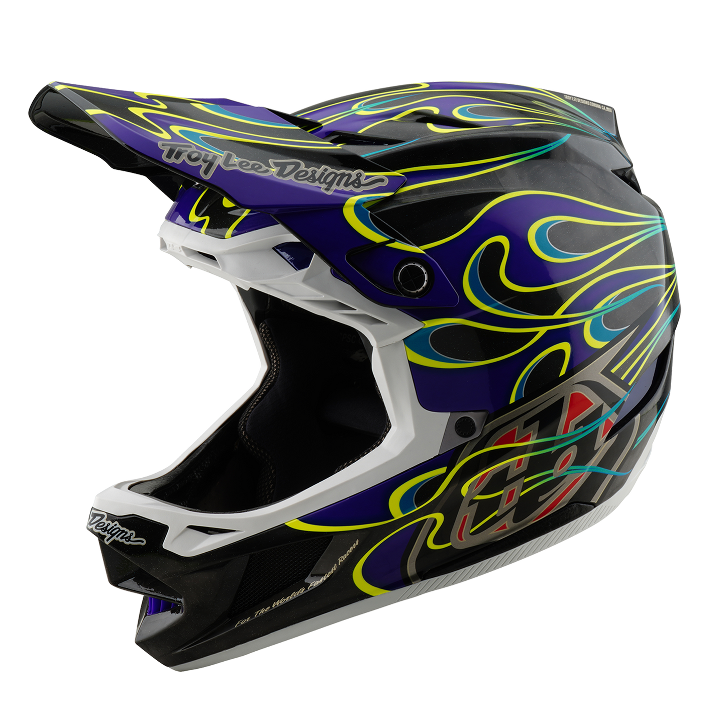 CASCO MTB Troy Lee Design D4 CARBON MIPS Drip Negro/Morado
