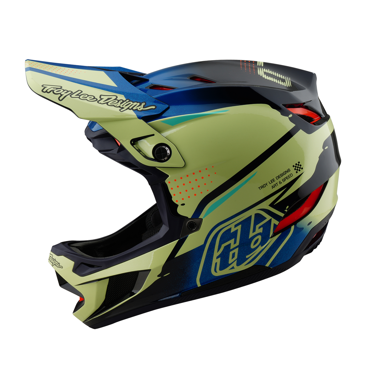 Casco MTB Troy Lee Designs D4 CARBON MIPS Drip Amarillo