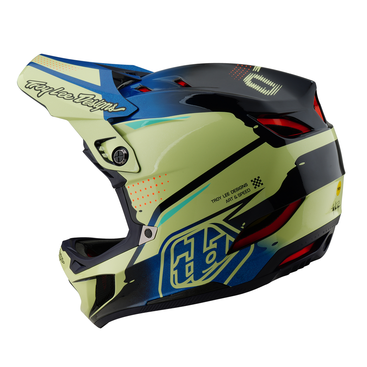 Casco MTB Troy Lee Designs D4 CARBON MIPS Drip Amarillo