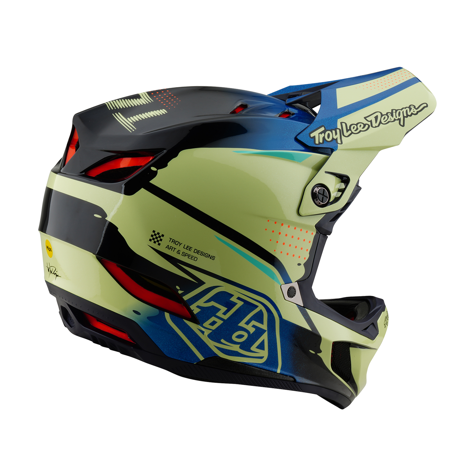 Casco MTB Troy Lee Designs D4 CARBON MIPS Drip Amarillo