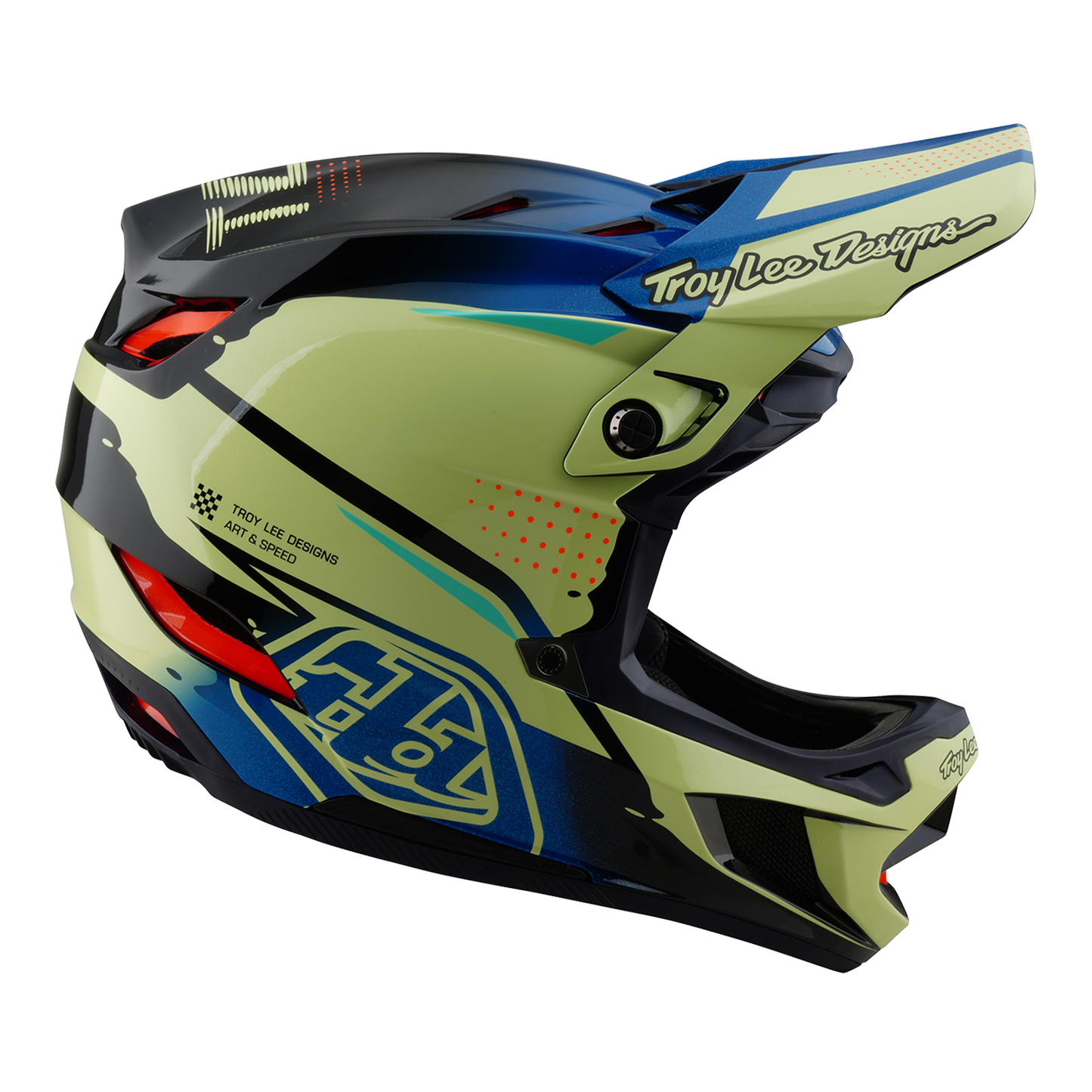 Casco MTB Troy Lee Designs D4 CARBON MIPS Drip Amarillo