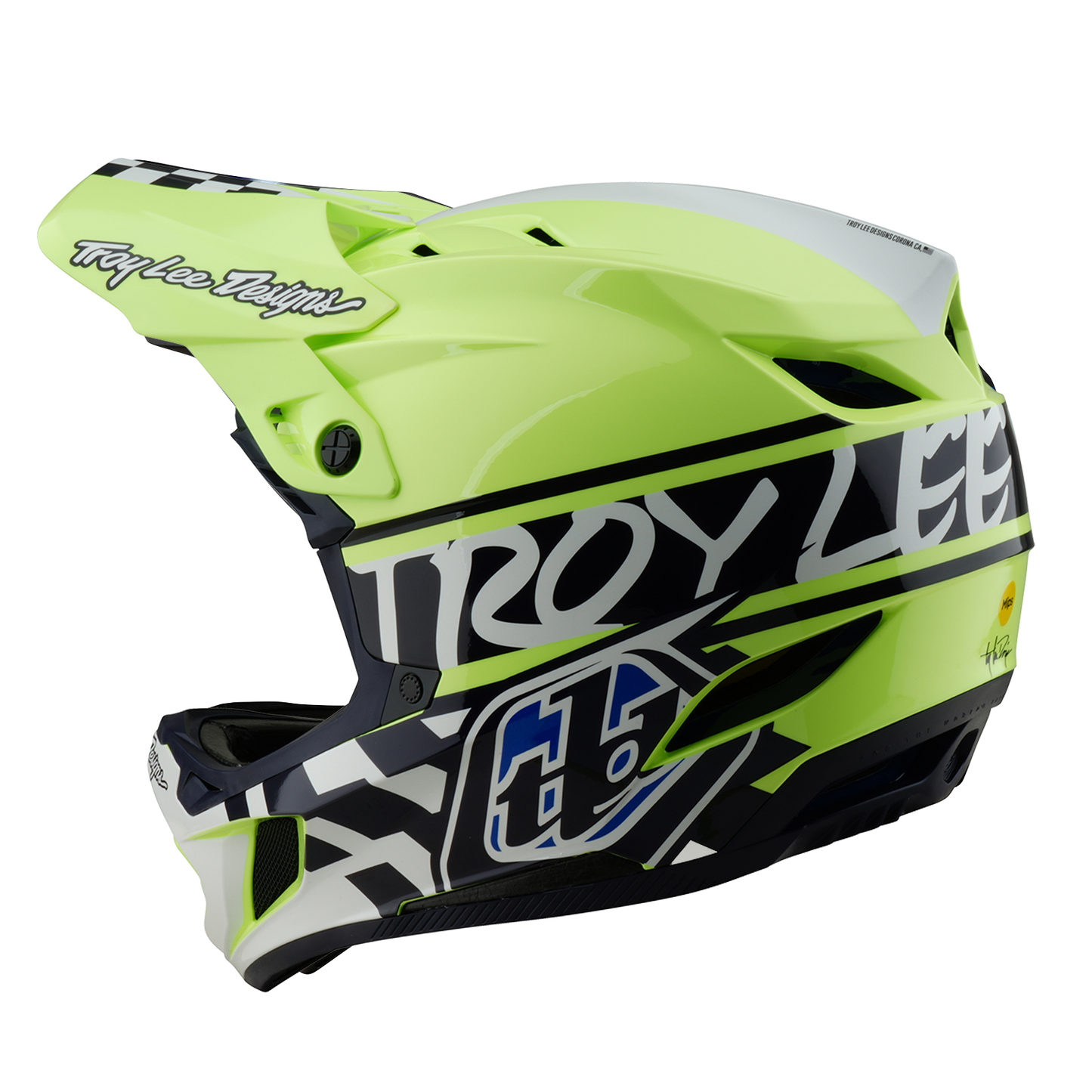 Casco MTB Troy Lee Designs D4 POLYACRYLITE MIPS FIFTY 50 Azul/Amarillo