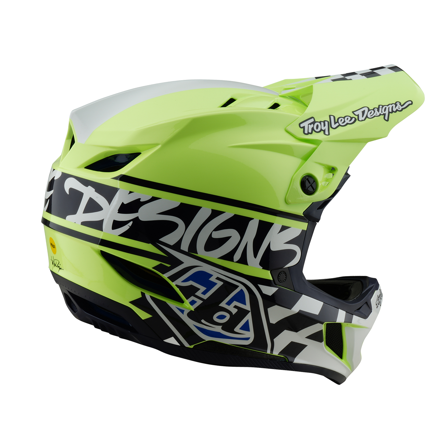 Casco MTB Troy Lee Designs D4 POLYACRYLITE MIPS FIFTY 50 Azul/Amarillo