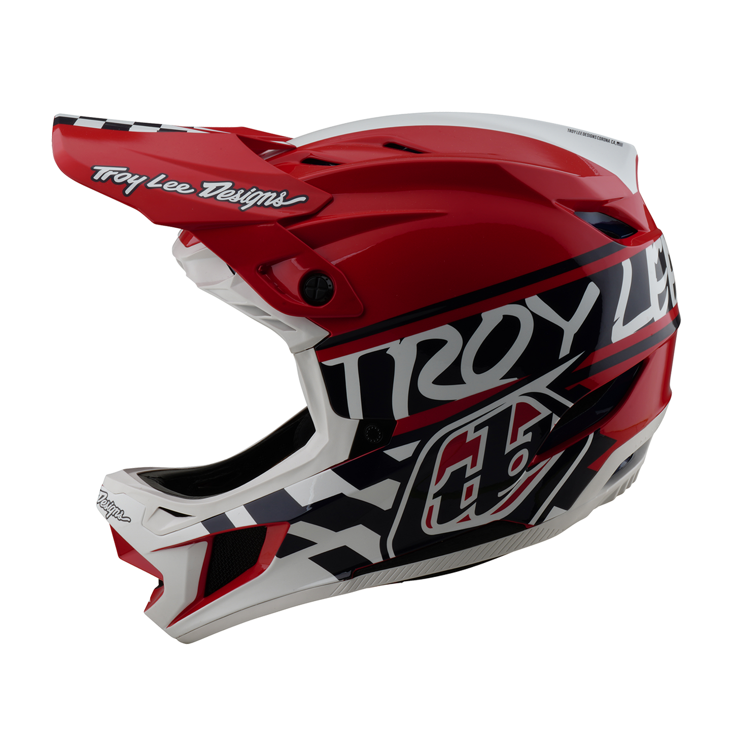 CASCO MTB TROY LEE DESIGNS D4 POLYACRYLITE FIFTY 50 Blanco/Rojo 2025