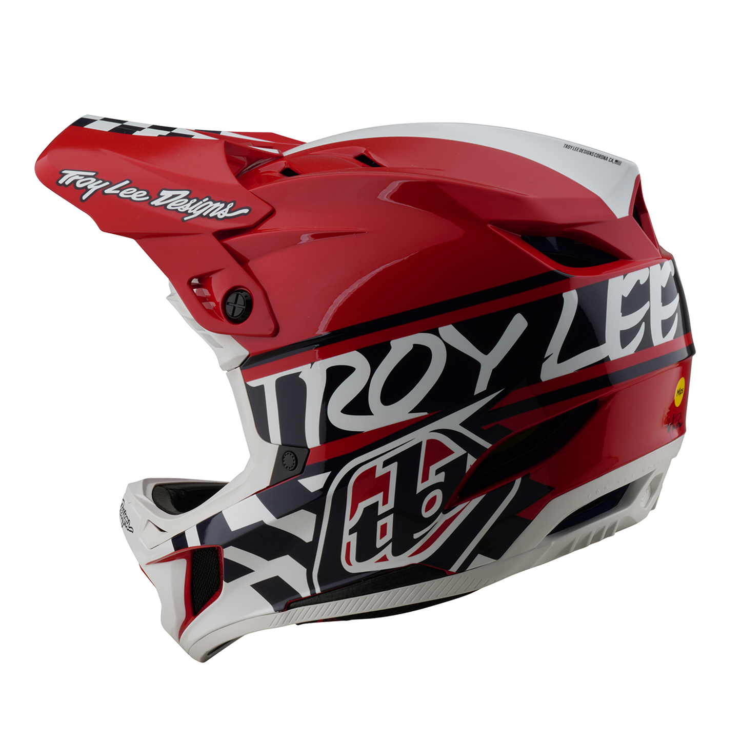 CASCO MTB TROY LEE DESIGNS D4 POLYACRYLITE FIFTY 50 Blanco/Rojo 2025